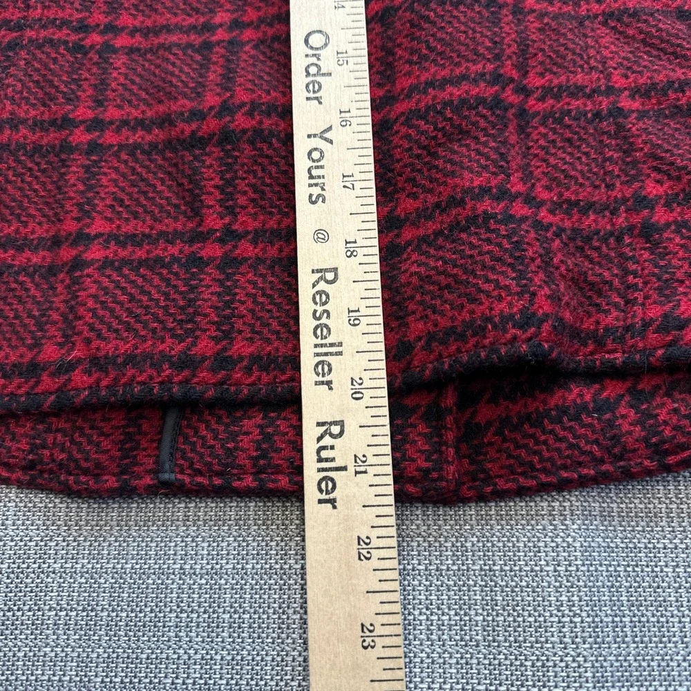Talbots Petites Red Black Plaid Wool‎ Blend Blazer Jacket Size 2P